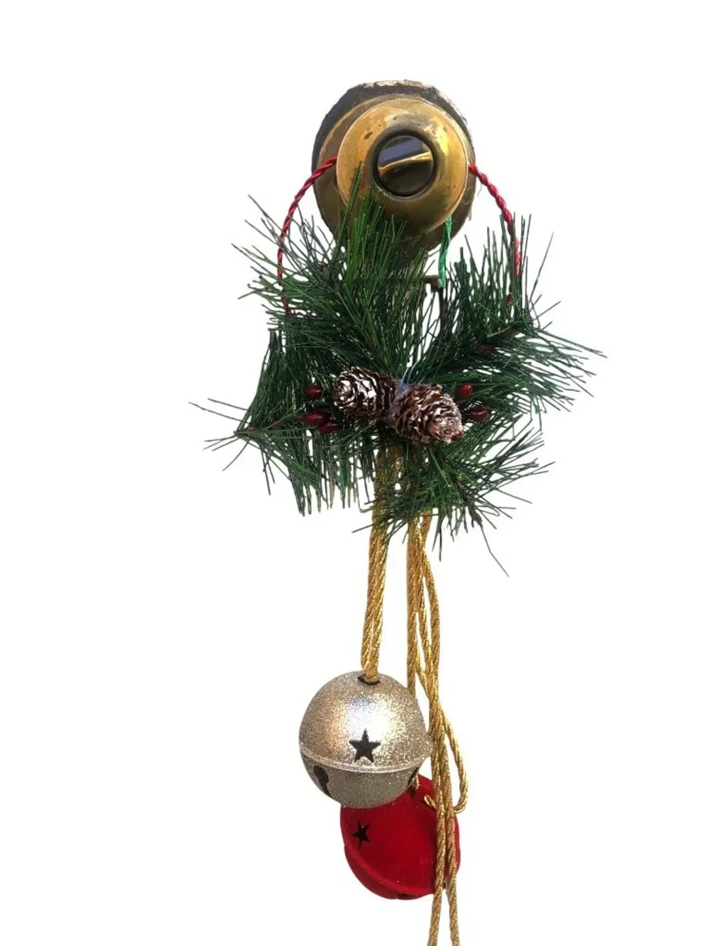 CHRISTMAS 2-PIECE DOOR/DOORKNOB CHRISTMAS DECORATION WITH BELLS